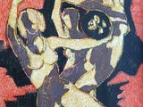 a painting of a baseball player throwing a ball