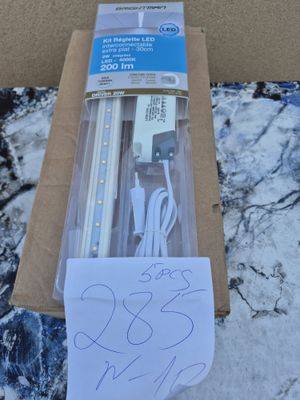 Lot de 5 kits réglette LED Brightman 30 cm, 3W, 4000K, 200 l…