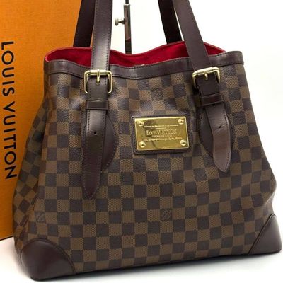 louis vuitton damier canvas and leather tote bag