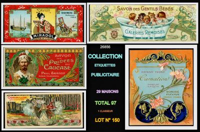 four different types of vintage cigar labels are displayed on a black background