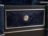 an image of a black and gold chest of drawers
