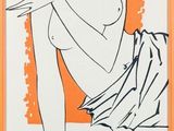 l'image d'un dessin d'une femme assise sur le sol