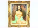 a painting of a naked woman in a gold frame on the wall