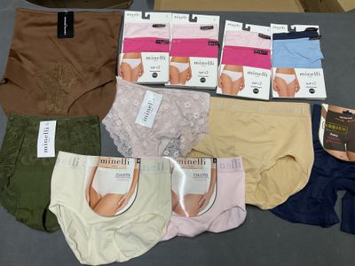 a lot of underwear that are on the floor