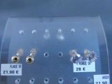 a lot of studs that are on display in a case