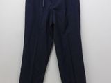 navy blue pants with zippers on the front and side of the pants