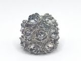 bague plaquée argent ornée d'un ensemble de petits cubes