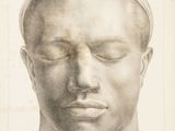 dessin représentant la tête d'un homme aux yeux fermés