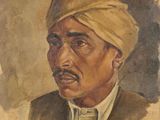portrait d'un homme portant un turban sur la tête
