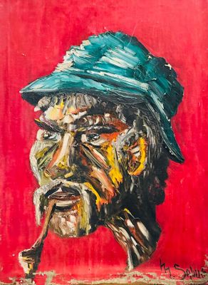 une image représentant un tableau d'un homme avec une pipe à la bouche