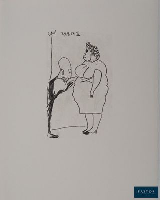 l'image d'un dessin représentant un homme et une femme debout l'un à côté de l'autre