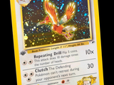 une carte Pokémon sur laquelle figure l'image d'un oiseau en plein vol