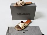 sandales en cuir doré Zadig & Voltaire