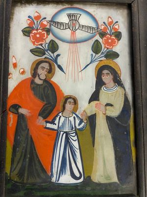 une image représentant une photo d'un tableau représentant Jésus et d'autres personnes