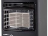 un radiateur portable noir posé sur une surface blanche