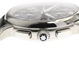 a close up of a watch on a white background