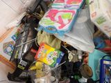 a pile of assorted items in a plastic container