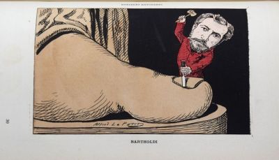 illustration représentant un homme en chemise rouge debout sur une chaussure