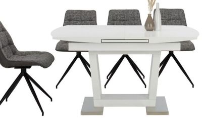 Table extensible MARLON en blanc brillant, dimensions: 140/1…