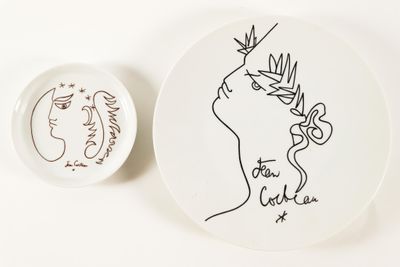an image of a plate with a drawing on it