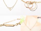 three different pictures of a woman wearing a necklace and a necklace with a name on it