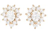 une paire de boucles d'oreilles en or blanc et en or jaune, serties de diamants