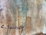 an image of a painting of a cityscape with the word ' s nourier ' written on it