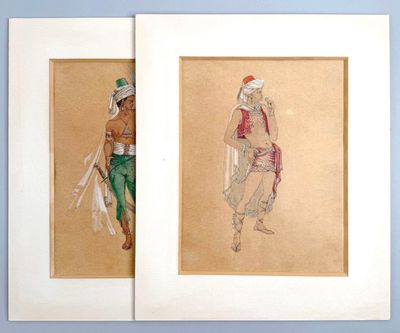 two drawings of a man and a woman standing next to each other