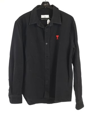 Ami, chemise en coton noire .Taille 37 ( manque un bouton)