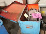 a blue box with a red lid and a blue box with a red lid and a blue box with a red lid and a blue box with a red