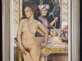 an image of a painting of a naked woman in a room