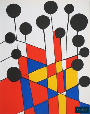 the cover of a book with a picture of a red, yellow, and blue geometric design