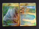 deux cartes Pokémon avec une montagne en arrière-plan