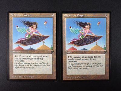 two cards that have a picture of a girl flying on a flying saucer