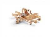 an image of a gold flower brooch with a diamond in the center