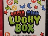 a box of super mega lucky box next to a box of numbers