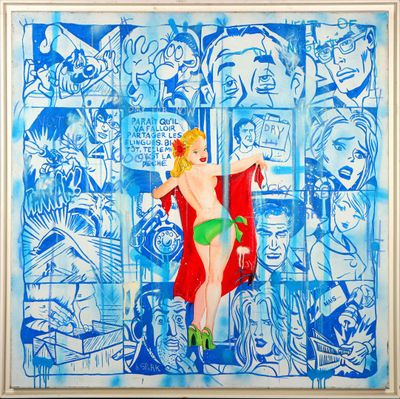 an image of a painting of a woman in a bathing suit