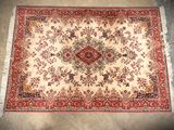 an oriental rug on the floor