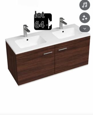 Meuble sous vasque suspendu de 120 cm avec plan vasque intég…