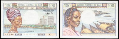 two different pictures of a woman and a man on a bank note