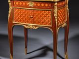 a fine louis xv style marquett commode in the louis xv style