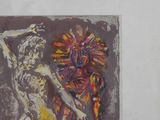 a picture of a painting of a man holding a sword
