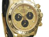rolex yellow gold daytonax chronograph watch with black rubber strap