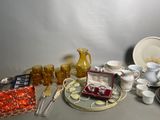 a table that has a lot of different items on it