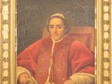 tableau représentant un homme vêtu d'une robe rouge, assis sur une chaise