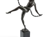 an image of a statue of a woman with a chain around her neck