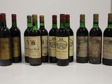 six bottles of wine are lined up in a row on a table