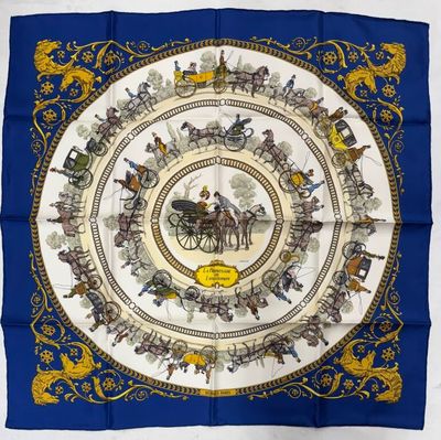 Carré Hermès - La Promenade de Longchamps - Bleu - Photo 1