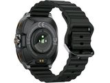 a black watch with a black band on it