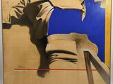 an image of a painting of a man in a suit and tie on a wall